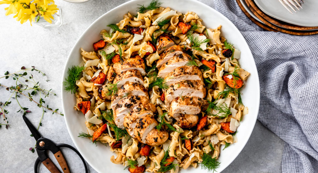 Balsamic Chicken & Roasted Carrot Pasta • The Whole Beet Kitchen